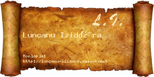 Luncanu Izidóra névjegykártya